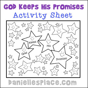 God Keeps His Promises Activity Sheet for Children's Ministry