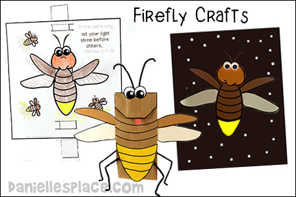 Firefly or Lightning Bug Crafts and Activity Sheets