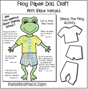 Frog Paper Doll Craft with Helpful Bible Verses