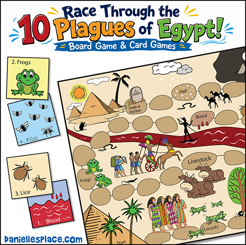 The 10 Plagues of Egypt Printable Board Game and Card Games for Children's Ministry