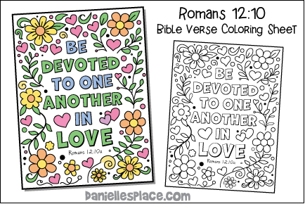 Romans 12:10 Bible Verse Coloring Sheet