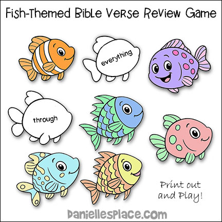 Fish-theme Printable Bible Verse Review Game 