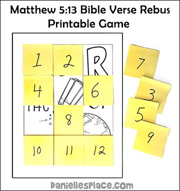 Salt of the Earth Bible verse rebus activity for children