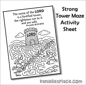 Strong Tower Maze Activity Sheet for Children Ministry