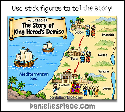 The Story of King Herod's Demise Bible Lesson Illustration for Children 