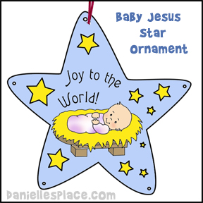 Baby Jesus Nativity Star Christmas Ornament Craft