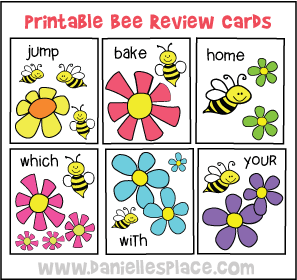 Bee and Flower Printable Review Cards
