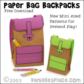 Free Paper Bag Backpacks Printable Patterns Printable Craft Patterns