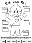 God Made Me Activity Sheet | Printable Craft Patterns