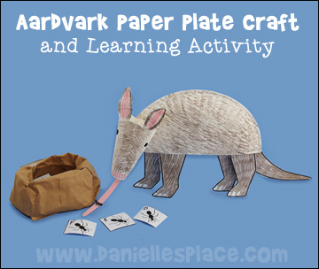 Aardvark Paper Plate Craft – Printable Patterns | Printable Craft Patterns