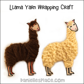 Llama Yarn Wrapping Craft for Kids
