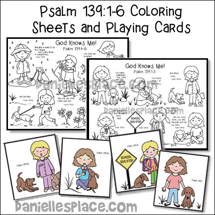 God Knows Me Coloring Sheets and Bible Verse Review Playing Cards