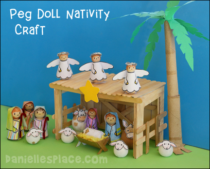 Do It Yourself Nativity Peg Dolls - Craft Kits - 18 Pieces