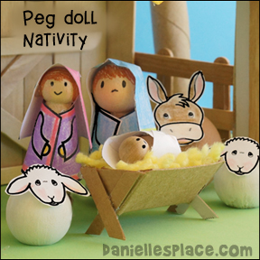 Mary and Joseph Peg Doll Nativity Craft