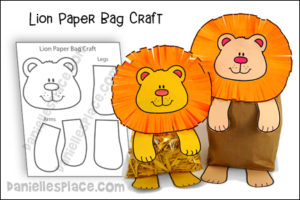 Lion Paper Bag Crafts - Printable Craft Patterns