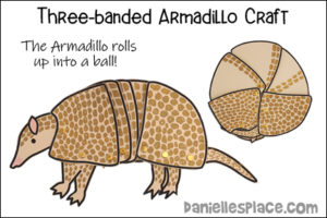 Three-banded Armadillo Paper Craft - Printable Craft Patterns