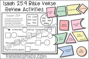 Isaiah 25:9 Bible Verse Activity Sheets – KJV - Printable Craft Patterns