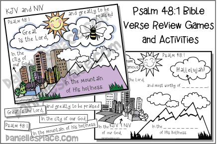 Psalm 48:1 Bible Verse Review Activities - KJV