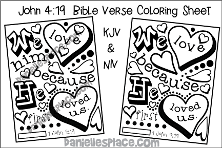 1 John 4:19 Bible Verse Coloring Sheet