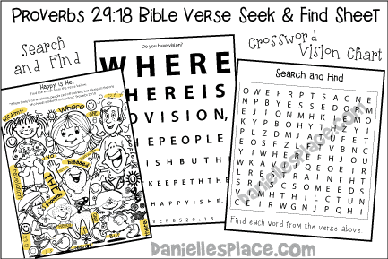 roverbs 29:18 Bible Verse Review Sheets - KJV