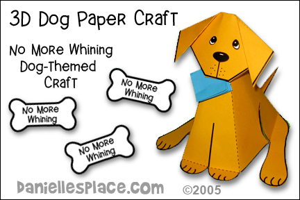 "No More Whining" 3D Dog Craft and Learning Activity