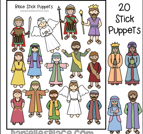 Twenty Bible Stick Puppets