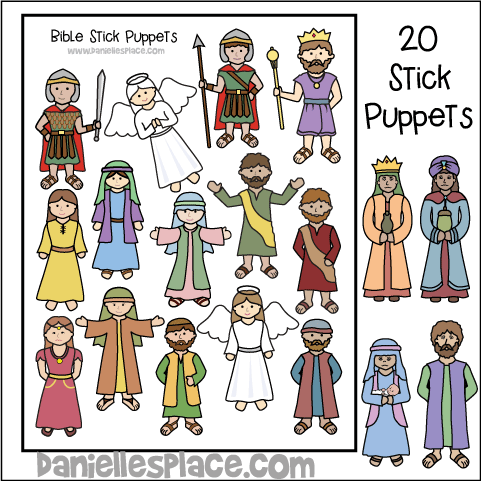 Twenty Bible Stick Puppets