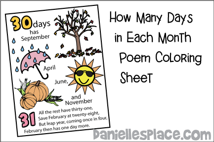 Free 30 Days Has September Coloring Sheet