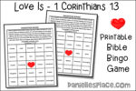 Love Is, Valentine Printable Bible Bingo Game
