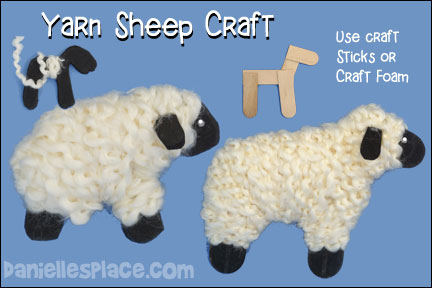 Foam and Yarn Sheep Craft