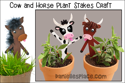 Cow and Horse Plant Stake Craft