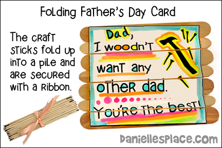 Father's Day Folding Craft Stick Card