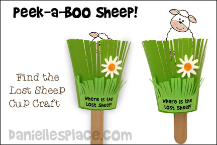 Peek-a-boo Sheep Cup Craft for Children