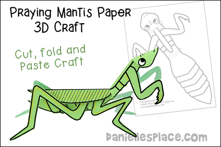 Praying Mantis Paper 3D Craft for Children