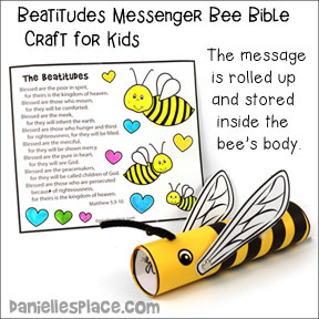 Messenger Bee Bible Craft with Beatitudes Sheet