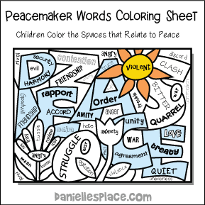 Peacemaker Words Activity Sheet