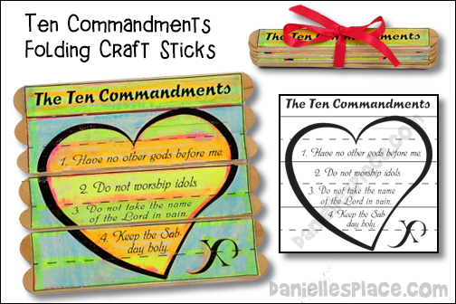 Ten Commandments Folding Craft Stick Craft for Children's Ministry