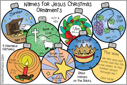 Names of Jesus Printable Christmas Ornaments - KJV