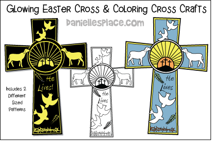 Glowing Easter Cross and Coloring Cross Craft