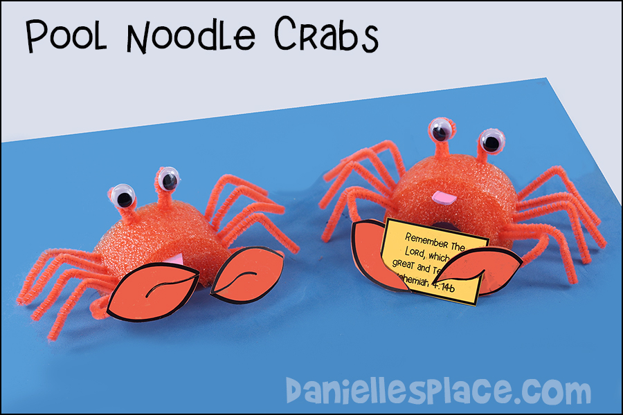 Pool Noodle Crab Craft for Kids