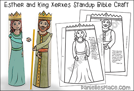 Queen Esther and King Xerxes Printable Bible Craft for Children's Ministry - NIV