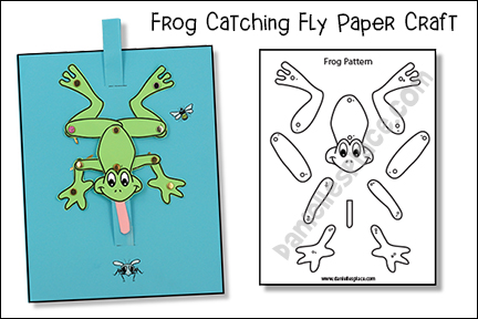 Frog Catching Fly Printable Paper Craft