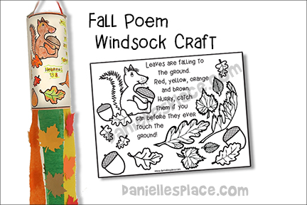 Fall Windsock with Poem Paper Craft for Children