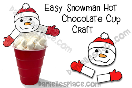 Snowman Christmas Craft - Hot Cocoa Mix Cup Craft