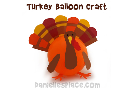 Turkey Balloon Craft and Thanksgiving Display