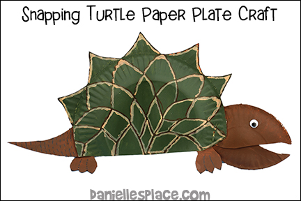 Snapping Turtle Paper Plate Craft for Children