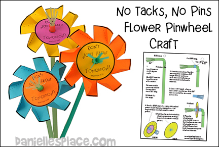 No Tack, No Pins Flower Pinwheel Craft