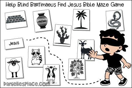 Blind Bartimaeus Printable Bible Maze Game