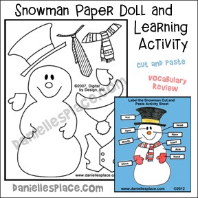 Snowman Paper Doll Craft