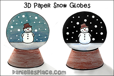 3D Paper Snow Globe Craft for Children